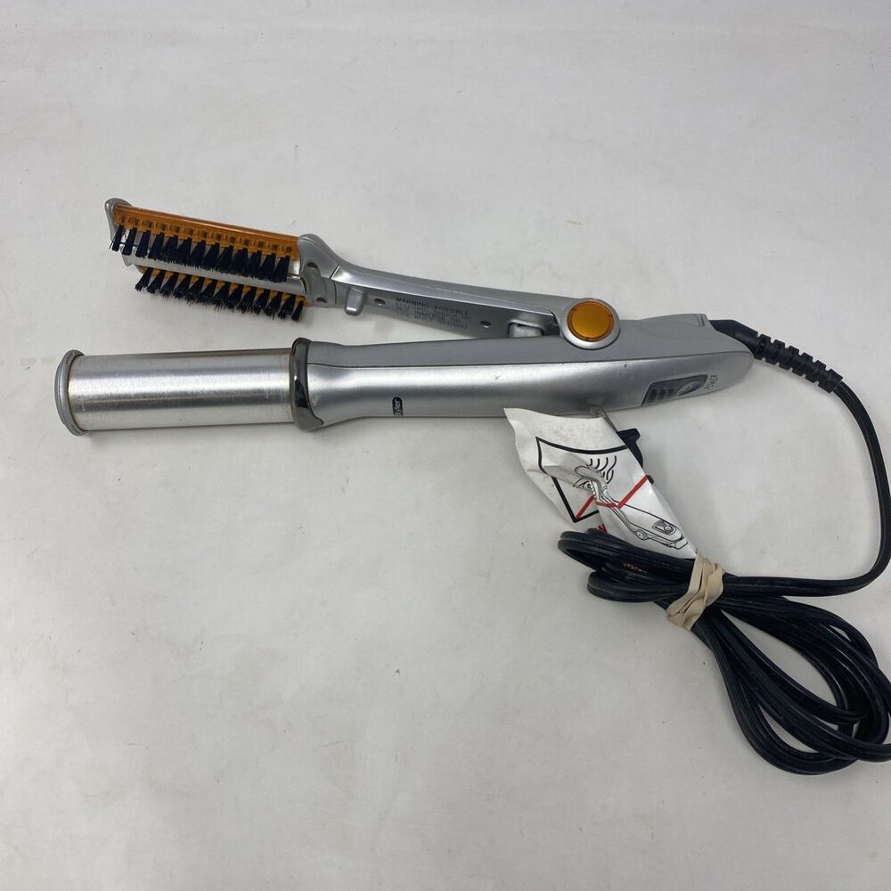 InStyler Original Rotating Hot Iron Brush 1.25" Barrel Silver Orange IS1001